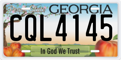 GA license plate CQL4145