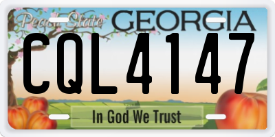 GA license plate CQL4147