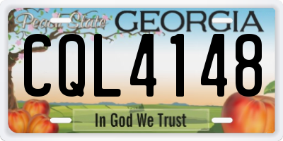 GA license plate CQL4148