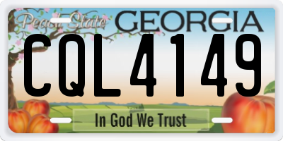GA license plate CQL4149