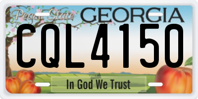 GA license plate CQL4150