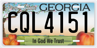 GA license plate CQL4151