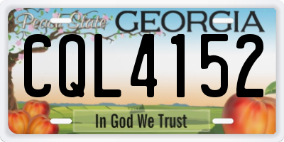 GA license plate CQL4152
