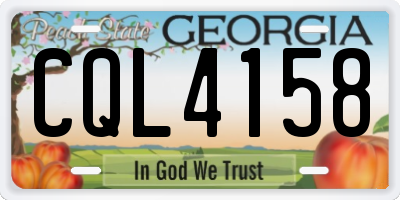GA license plate CQL4158
