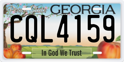GA license plate CQL4159