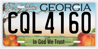 GA license plate CQL4160