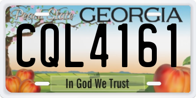 GA license plate CQL4161