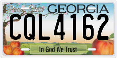 GA license plate CQL4162