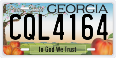 GA license plate CQL4164