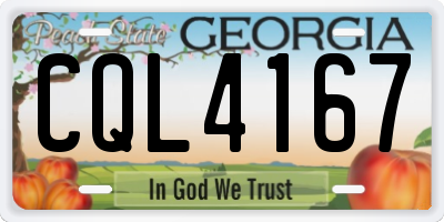 GA license plate CQL4167