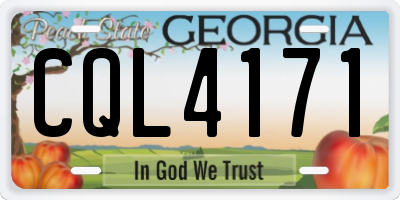 GA license plate CQL4171