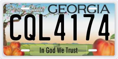 GA license plate CQL4174