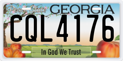 GA license plate CQL4176