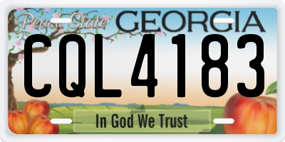 GA license plate CQL4183