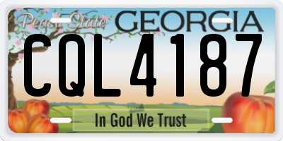 GA license plate CQL4187