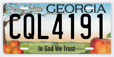 GA license plate CQL4191