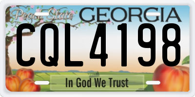 GA license plate CQL4198