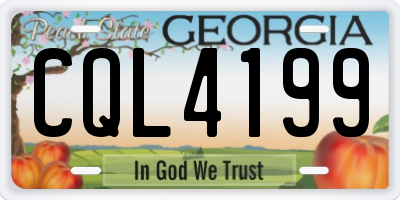 GA license plate CQL4199