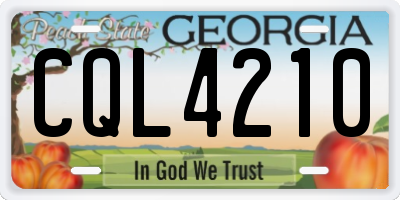 GA license plate CQL4210