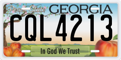 GA license plate CQL4213