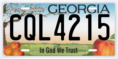 GA license plate CQL4215