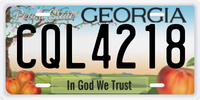 GA license plate CQL4218