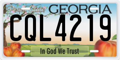GA license plate CQL4219