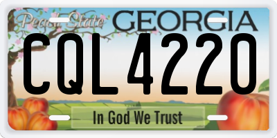 GA license plate CQL4220