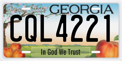 GA license plate CQL4221