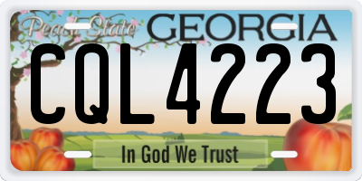 GA license plate CQL4223