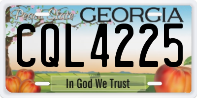 GA license plate CQL4225