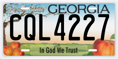 GA license plate CQL4227