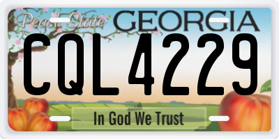 GA license plate CQL4229