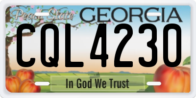 GA license plate CQL4230