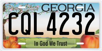 GA license plate CQL4232