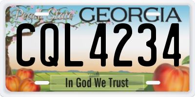 GA license plate CQL4234