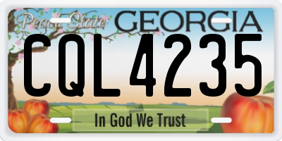GA license plate CQL4235