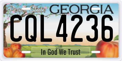 GA license plate CQL4236