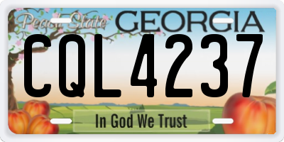 GA license plate CQL4237