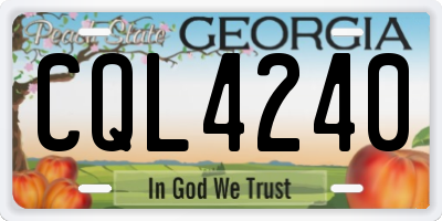 GA license plate CQL4240