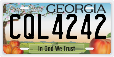 GA license plate CQL4242