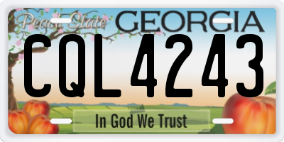 GA license plate CQL4243