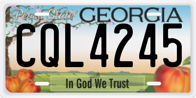 GA license plate CQL4245