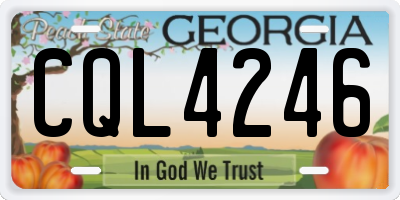 GA license plate CQL4246