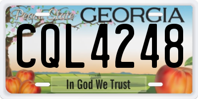 GA license plate CQL4248