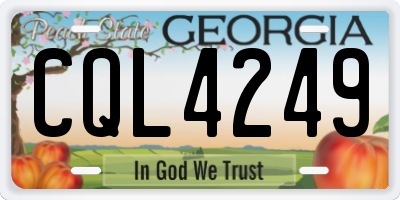 GA license plate CQL4249