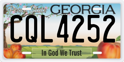 GA license plate CQL4252