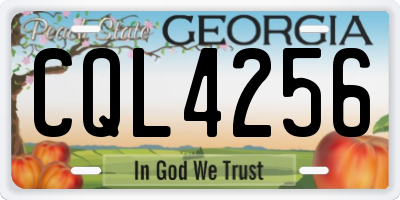 GA license plate CQL4256