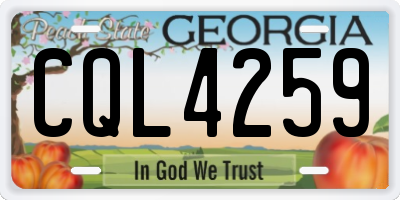 GA license plate CQL4259