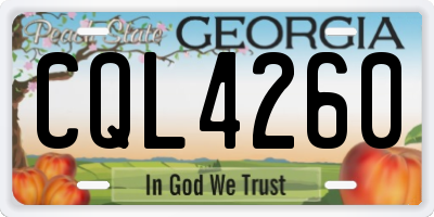 GA license plate CQL4260